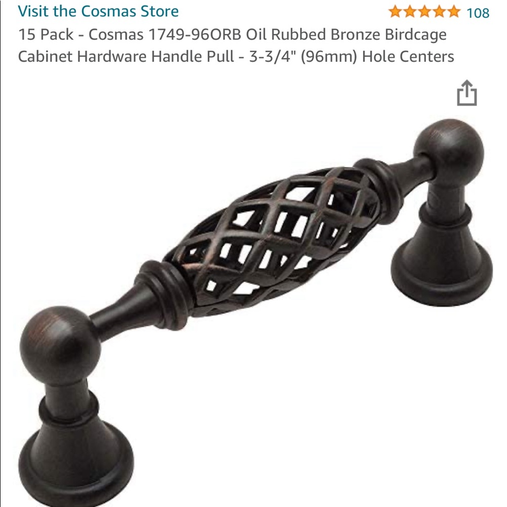 Cabinet Pulls Oil Rubbed Bronze 10 available